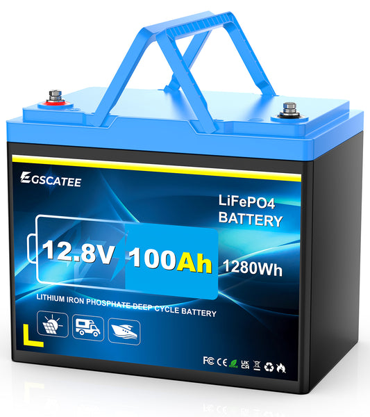 12V 100Ah LiFePO4 Lithium Battery - Portable Max.1280Wh Lithium Battery with 100A BMS, 15000 Deep Cycles for RV,Camping,Trolling Motor,Marine,Inverter,Solar Home Off-Grid